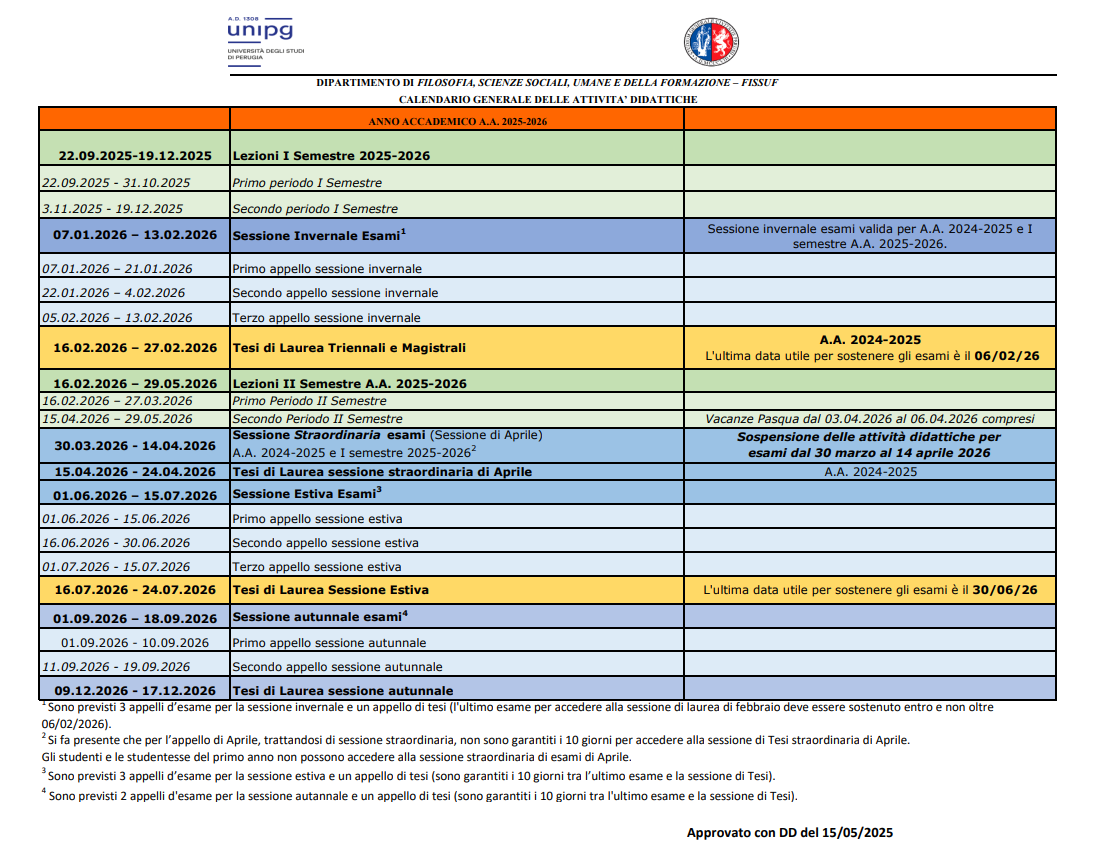 Calendario attività didattiche 25/26